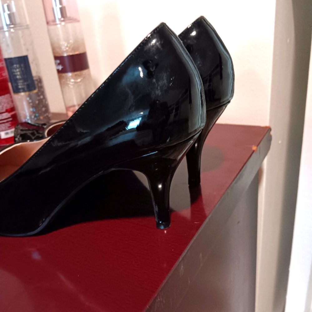 Patent leather pumps